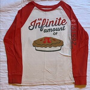 Peek Orange and White Infinite Pi Front/Back Graphic Long Sleeve Tee